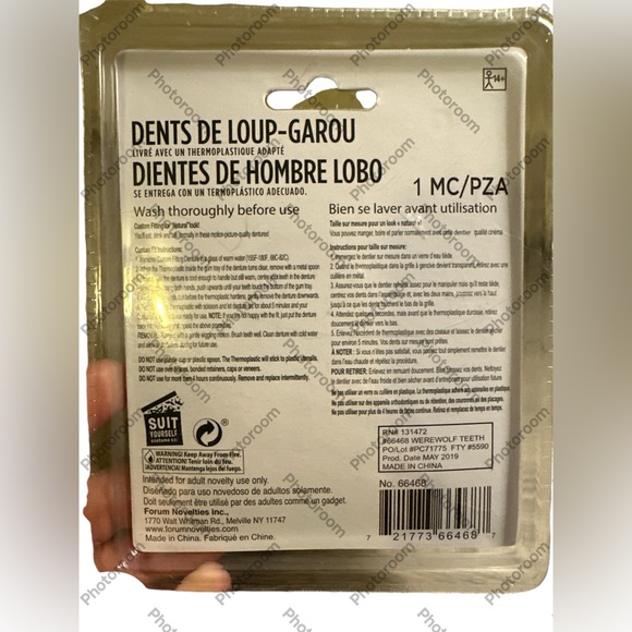 Dark Side Werewolf Teeth Costume Accessory Halloween Cosplay Brand New - Picture 2 of 7